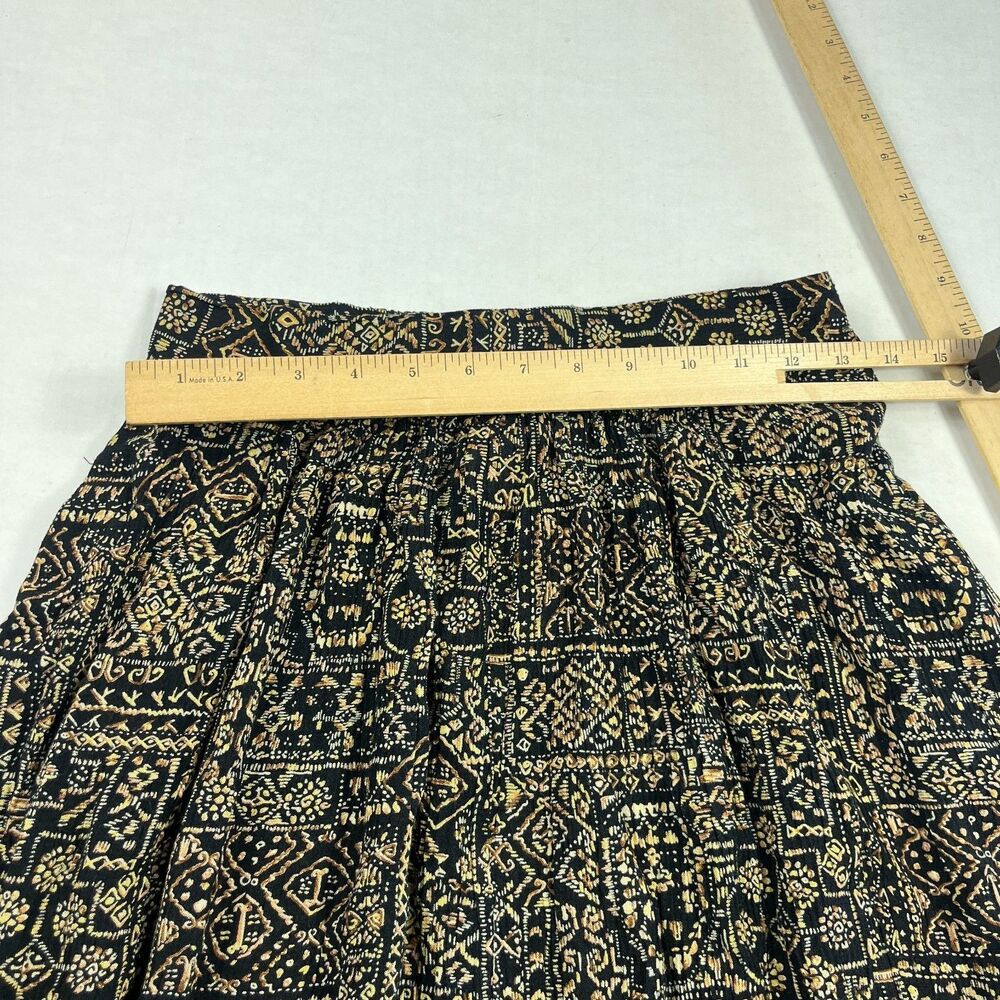 Ali Miles Vintage A-Line Midi Skirt Boho Tribal Print Lightweight Comfort 8 USA - Picture 9 of 9